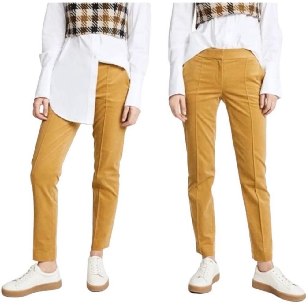 Tory Burch Mustard Straight-Leg Ankle Pants